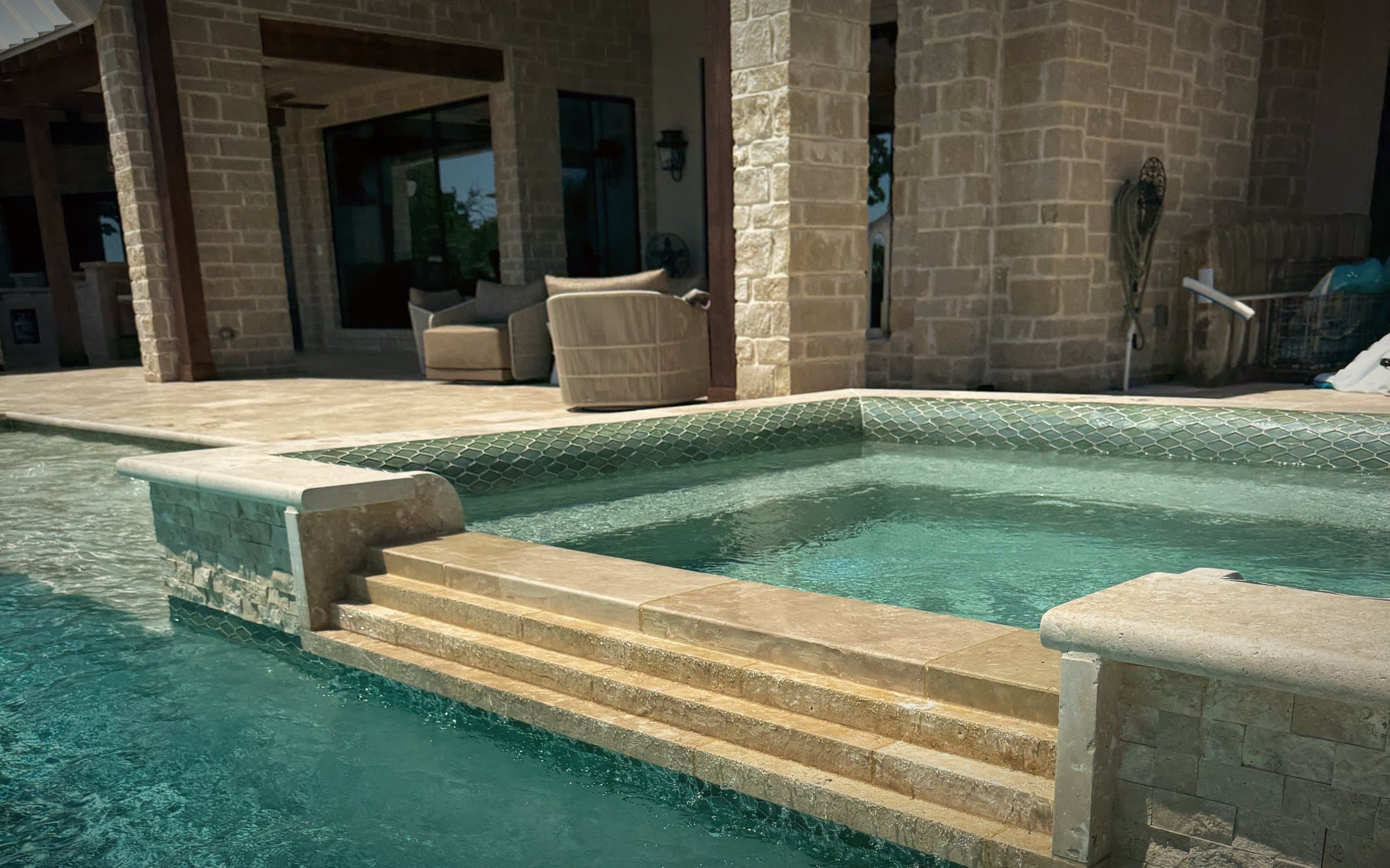 Spa Steps & Pool Coping — Pools