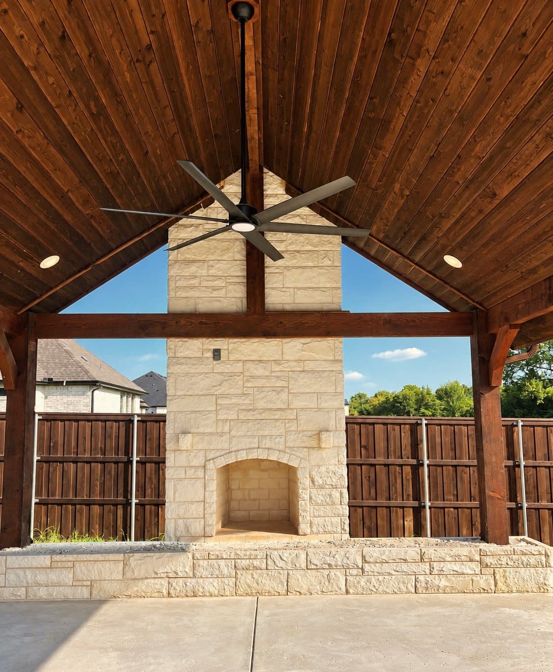 Gabled Outdoor Fireplace — Fireplaces